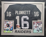 Jim Plunkett "Raiders" Autographed Custom jersey frame  size 32x40 Mat Finish Frame. JSA