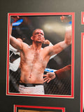 Nate Diaz "UFC" Autographed Black & White Custom Trunks frame outside size framed 32x40 Mat Finish Black Frame. JSA