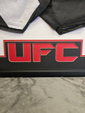 Nate Diaz "UFC" Autographed Black & White Custom Trunks frame outside size framed 32x40 Mat Finish Black Frame. JSA