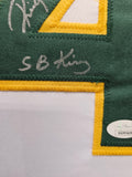 Rickey Henderson "Oakland Athletics" Autographed white jersey framed. JSA
