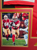 George Kittle "San Francisco 49ers" Autographed Red jersey Custom Framed. Beckett
