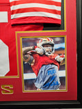 George Kittle "San Francisco 49ers" Autographed Red jersey Custom Framed. Beckett