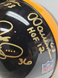 BRADSHAW, JEROME BETTIS, JOE GREEN Autographed PITTSBURG STEELERS Full Size Proline Riddell 8 PITTSBURGH STEELERS. BECKETT