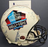 SANDERS, Jim Brown SIMPSON Autographed 12 RUNNING BACKS HOF Proline Full Size Helmet. BECKETT