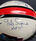 SANDERS, Jim Brown SIMPSON Autographed 12 RUNNING BACKS HOF Proline Full Size Helmet. BECKETT