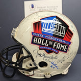 BUTKUS, GREENE, BRADSHAW, HARRIS Autographed 27 HOF Proline Riddell Full Size Helmet. BECKETT