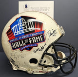 BUTKUS, GREENE, BRADSHAW, HARRIS Autographed 27 HOF Proline Riddell Full Size Helmet. BECKETT