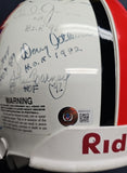 BUTKUS, GREENE, BRADSHAW, HARRIS Autographed 27 HOF Proline Riddell Full Size Helmet. BECKETT