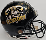 JOHNNY UNITAS, PEYTON MANNING, JOE MONTANA, DAN MARINO, JOE ELWAY Signed Proline Full Size Helmet. Fanatics