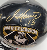 JOHNNY UNITAS, PEYTON MANNING, JOE MONTANA, DAN MARINO, JOE ELWAY Signed Proline Full Size Helmet. Fanatics