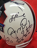 STARR, JOHN ELWAY, TROY AIKMAN, JOE MONTANA, JOE NAMATH Signed 16 HOF White Replica F/S Helmet. BECKETT