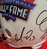 STARR, JOHN ELWAY, TROY AIKMAN, JOE MONTANA, JOE NAMATH Signed 16 HOF White Replica F/S Helmet. BECKETT