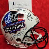 LEE DAWSON, STEVE YOUNG, DAVE CASPER, DICK BUTKUS Autographed 23 HOF Proline Full Size Helmet. BECKETT