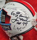 TERRELL DAVIS, BOB LILLY, DAN FOUTS, DAVE WILCOX Autographed 26 HOF Replica Full Size Helmet. BECKETT