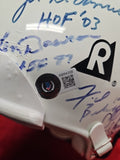 JIM BROWN, AIKMAN, BLANDA, ELWAY Autographed 59 HOF PROLINE Full Size Helmet. BECKETT