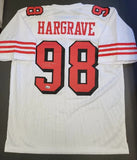Javon Hargrave "San Francisco 49ers" White Throwback Custom Jersey size XL. Beckett Authentication