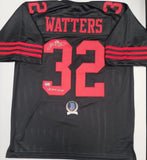 Rickey Watters "San Francisco 49ers" BLACK Autographed custom jersey size XL. Beckett