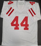 Tom Rathman "San Francisco 49ers" Autographed White Custom jersey size XL. Beckett