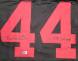 Tom Rathman "San Francisco 49ers" Autographed BLACK & RED Custom jersey size XL. Beckett