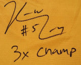 Kevon looney " Golden State Warriors" Autographed Yellow Jordan jersey size 52, Beckett Authentication