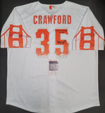 Brandon Crawford "San Francisco Giants" autographed white Jersey size XL. JSA Authentication