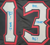 Ari Lehman aka Jason Autographed Friday the 13th Hockey Jersey black & red size XL. JSA Authentication