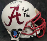 Josh Jacobs "Alabama Crimson Tide" Autographed White Matt Finish Custom Full Size. Beckett