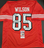 Mike Wilson "San Francisco 49ers" Autographed Red Throwback Jersey size XL. JSA