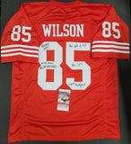 Mike Wilson "San Francisco 49ers" Autographed Red Custom Jersey Size XL. JSA