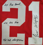 Eric Wright "San Francisco 49ers" Autographed Red Custom Jersey size XL. JSA