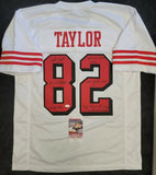 John Taylor "San Francisco 49ers" Autographed White Throwback jersey size XL w/Inscriptions JSA