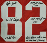 John Taylor "San Francisco 49ers" Autographed Red Custom Jersey w/Inscriptions size XL. JSA