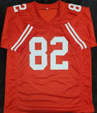 John Taylor "San Francisco 49ers" Autographed Red Custom Jersey w/Inscriptions size XL. JSA