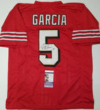 Jeff Garcia "San Francisco 49ers" Autographed Red Custom size XL Jersey. JSA