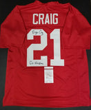 Roger Craig "Nebraska Cornhuskers" Autographed Burgendy Custom Size XL Jersey . JSA