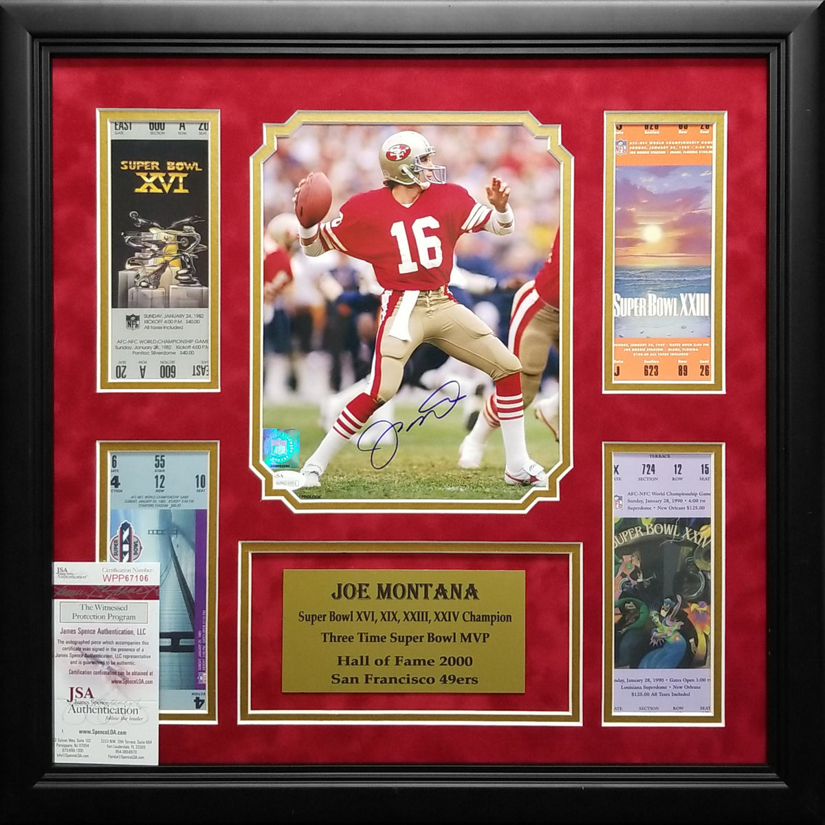 Sold at Auction: 49ERS JOE MONTANA AUTOGRAPHED SIGNED FRAMED WHITE