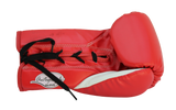 Julio Cesar Chavez Sr. Autographed Cleto Reyes Red Boxing Gloves "Mr KO" Inscription. JSA