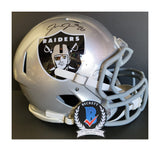Josh Jacobs Autographed Las Vegas Raiders Proline Full Size Speed Custom Helmet. Beckett Witness