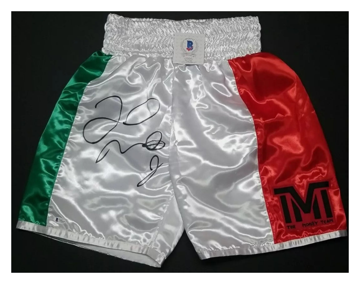 Floyd Mayweather Money signed boxing shorts trunks autograph