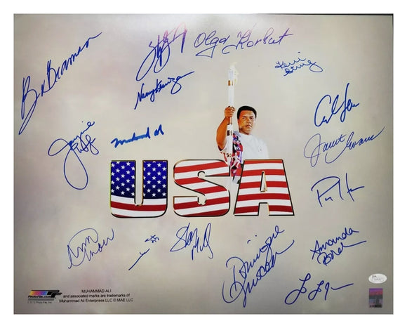 Muhammad Ali Autographed 16x20 Photo 2012  Team USA Olympics. JSA Letter