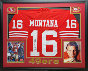 Joe Montana "San Francisco 49ers" Autographed jersey Custom Framed. Beckett