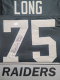 Howie Long "Raiders" Autographed Custom jersey frame size 32x40 Mat Finish Frame Color. JSA