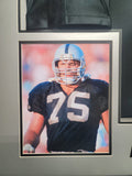 Howie Long "Raiders" Autographed Custom jersey frame size 32x40 Mat Finish Frame Color. JSA