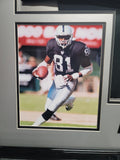 Tim Brown "Raiders" Autographed Black Custom jersey frame size 32x40 Mat Finish Frame Color. JSA