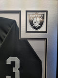 Daryle Lamonica "Raiders" Autographed Black Custom jersey frame outside size framed. JSA