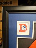 John Elway "Denver Broncos" Autographed Orange Custom jersey frame outside size framed 32x40 Mat Finish Frame. JSA