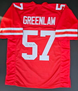Dre Greenlaw "San Francisco 49ers" Autographed Red Custom Jersey size XL. Beckett Authentication