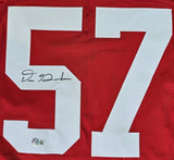 Dre Greenlaw "San Francisco 49ers" Autographed Red Custom Jersey size XL. Beckett Authentication