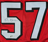 Dre Greenlaw "San Francisco 49ers" Autographed Red Throwback Custom Jersey size XL. Beckett authentication