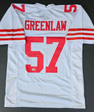 Dre Greenlaw "San Francisco 49ers" Autographed White Custom Jersey size XL. Beckett Authentication